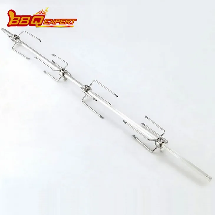 Grill-Rotisserie-Set mit vier Zinkengabeln aus Edelstahl